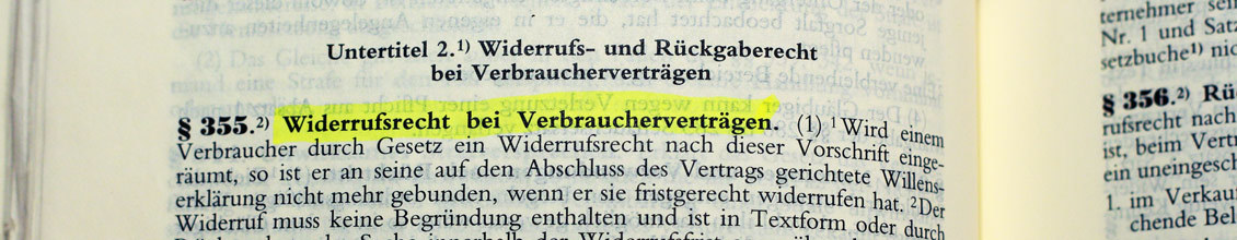 Bild von Paragraph 355 Widerrufsrecht bei Verbraucherverträgen