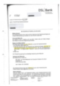 Fehlerhafte Wiederrufsbelehrung der DSL Bank Dezember 2008