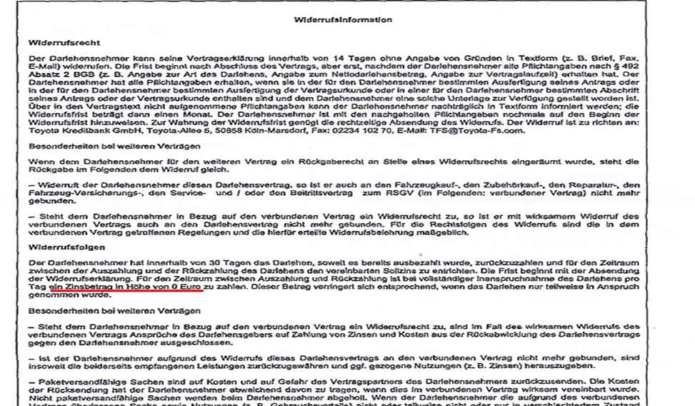 Zinsbetrag 5 Bild von fehlerhaftem Vertrag