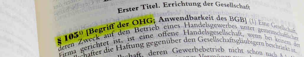 Bild Paragraph 105 Begriff der OHG