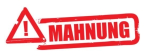 Bild von einem Warndreieck und Mahnung