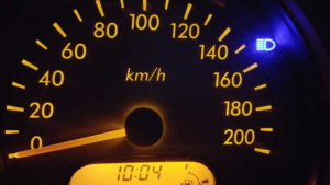 Tachometer mit blauer Kontrollleuchte des Fernlichtes